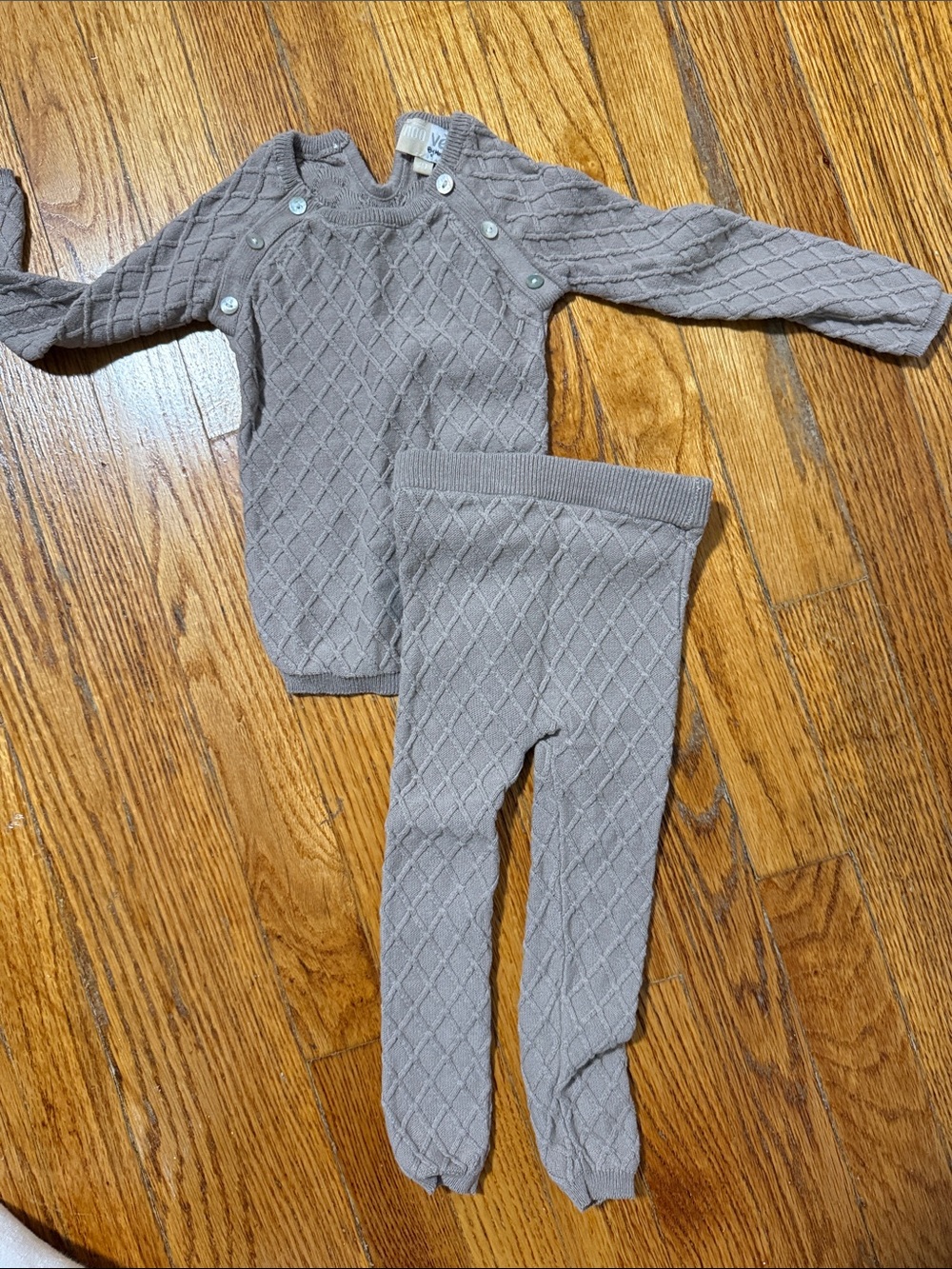 Taupe toddler knit set